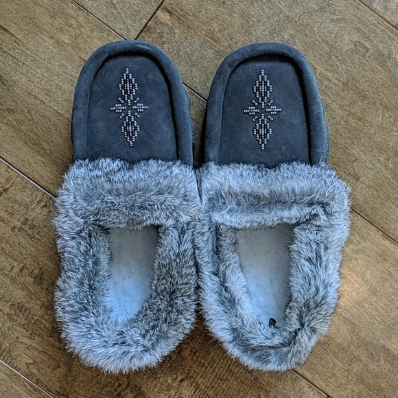 Manitobah Mukluks Other - Manitobah Mukluks Tipi Fur + Suede Moccasin Gray
